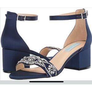 Blue by Betsey Johnson
Mel, Navy Blue w/ Beading Heels, Size 11W